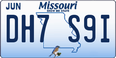 MO license plate DH7S9I
