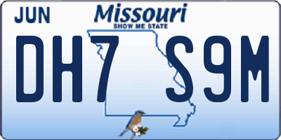 MO license plate DH7S9M