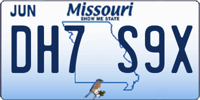 MO license plate DH7S9X