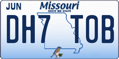 MO license plate DH7T0B