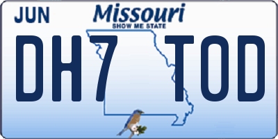MO license plate DH7T0D