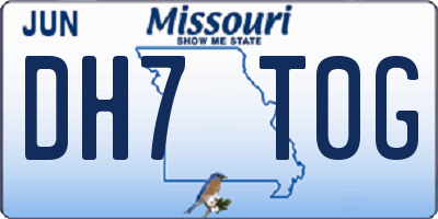 MO license plate DH7T0G
