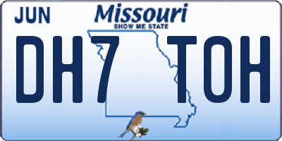 MO license plate DH7T0H