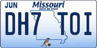 MO license plate DH7T0I