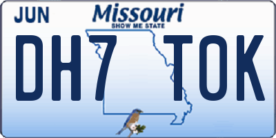 MO license plate DH7T0K