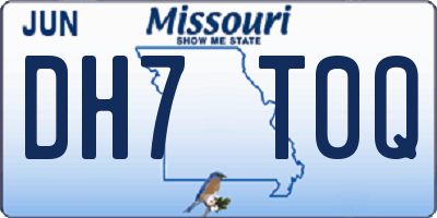 MO license plate DH7T0Q