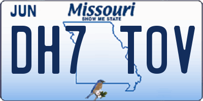 MO license plate DH7T0V