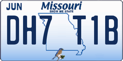 MO license plate DH7T1B