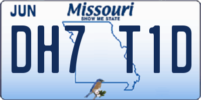 MO license plate DH7T1D