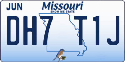 MO license plate DH7T1J
