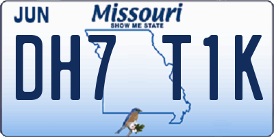 MO license plate DH7T1K