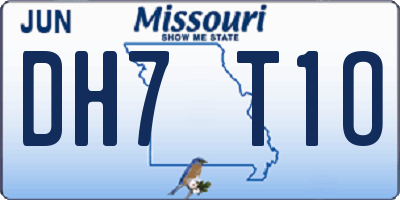 MO license plate DH7T1O