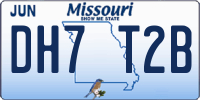 MO license plate DH7T2B