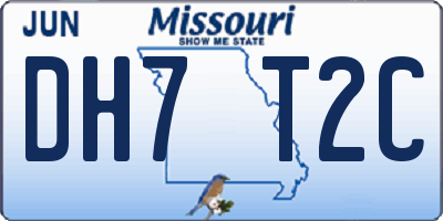 MO license plate DH7T2C