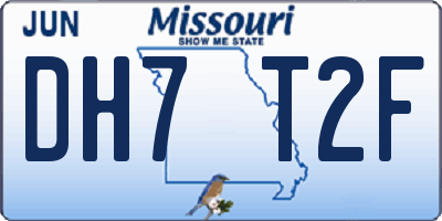 MO license plate DH7T2F