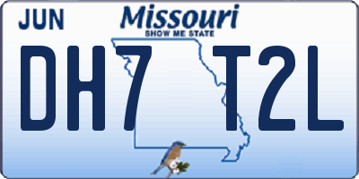 MO license plate DH7T2L