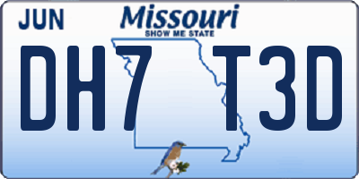 MO license plate DH7T3D