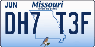 MO license plate DH7T3F