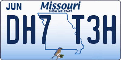 MO license plate DH7T3H
