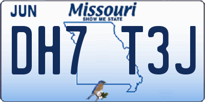 MO license plate DH7T3J