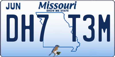 MO license plate DH7T3M