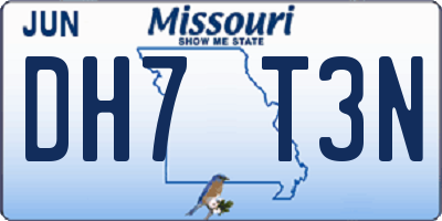 MO license plate DH7T3N