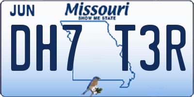 MO license plate DH7T3R