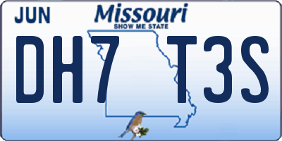 MO license plate DH7T3S