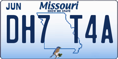 MO license plate DH7T4A