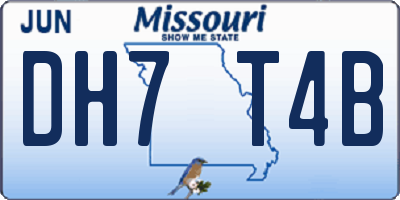 MO license plate DH7T4B