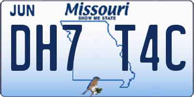 MO license plate DH7T4C