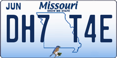 MO license plate DH7T4E