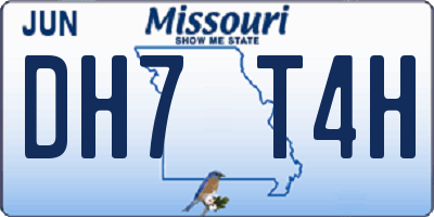 MO license plate DH7T4H