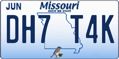 MO license plate DH7T4K