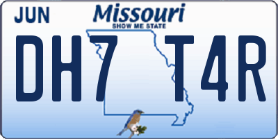 MO license plate DH7T4R