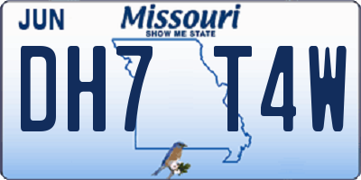 MO license plate DH7T4W