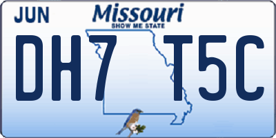 MO license plate DH7T5C