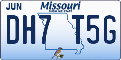 MO license plate DH7T5G