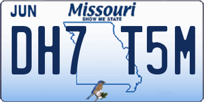 MO license plate DH7T5M