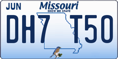 MO license plate DH7T5O