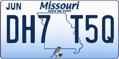 MO license plate DH7T5Q