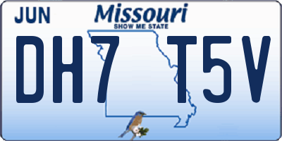 MO license plate DH7T5V