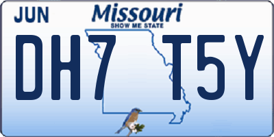 MO license plate DH7T5Y