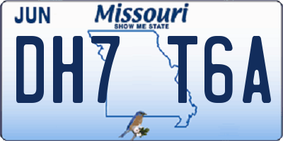 MO license plate DH7T6A