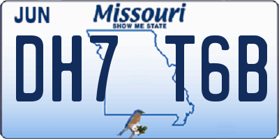 MO license plate DH7T6B
