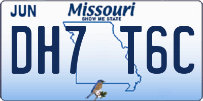 MO license plate DH7T6C