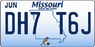 MO license plate DH7T6J