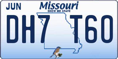 MO license plate DH7T6O