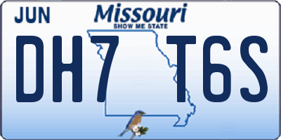 MO license plate DH7T6S
