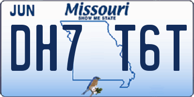 MO license plate DH7T6T